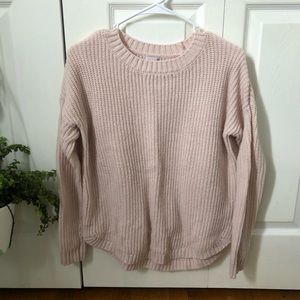 pastel pink pullover sweater